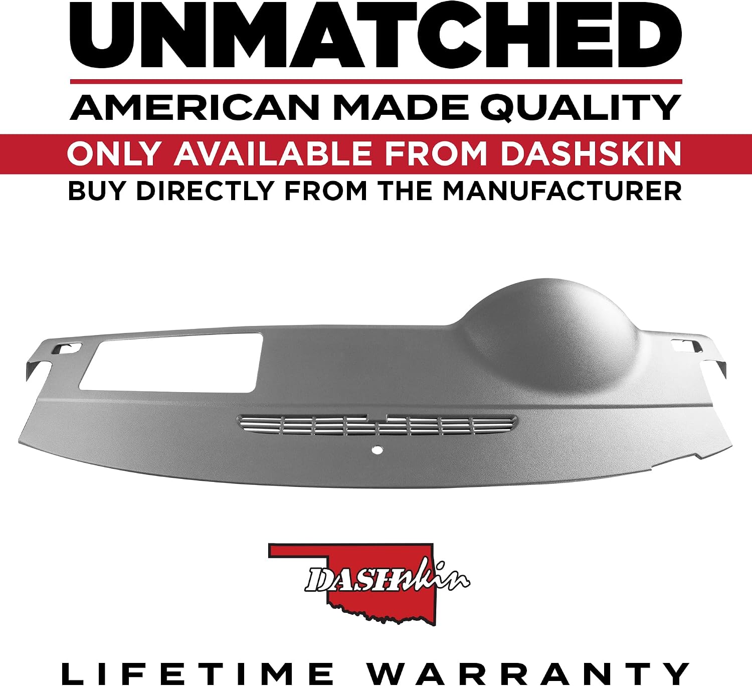 DashSkin American Made Dash Cover Cap Compatible with 07-14 Tahoe Suburban Yukon Avalanche (and Single Glovebox Silverado/Sierra ONLY) w/o Dash Speaker in Dark Titanium - Easy Cracked Dashboard Fix