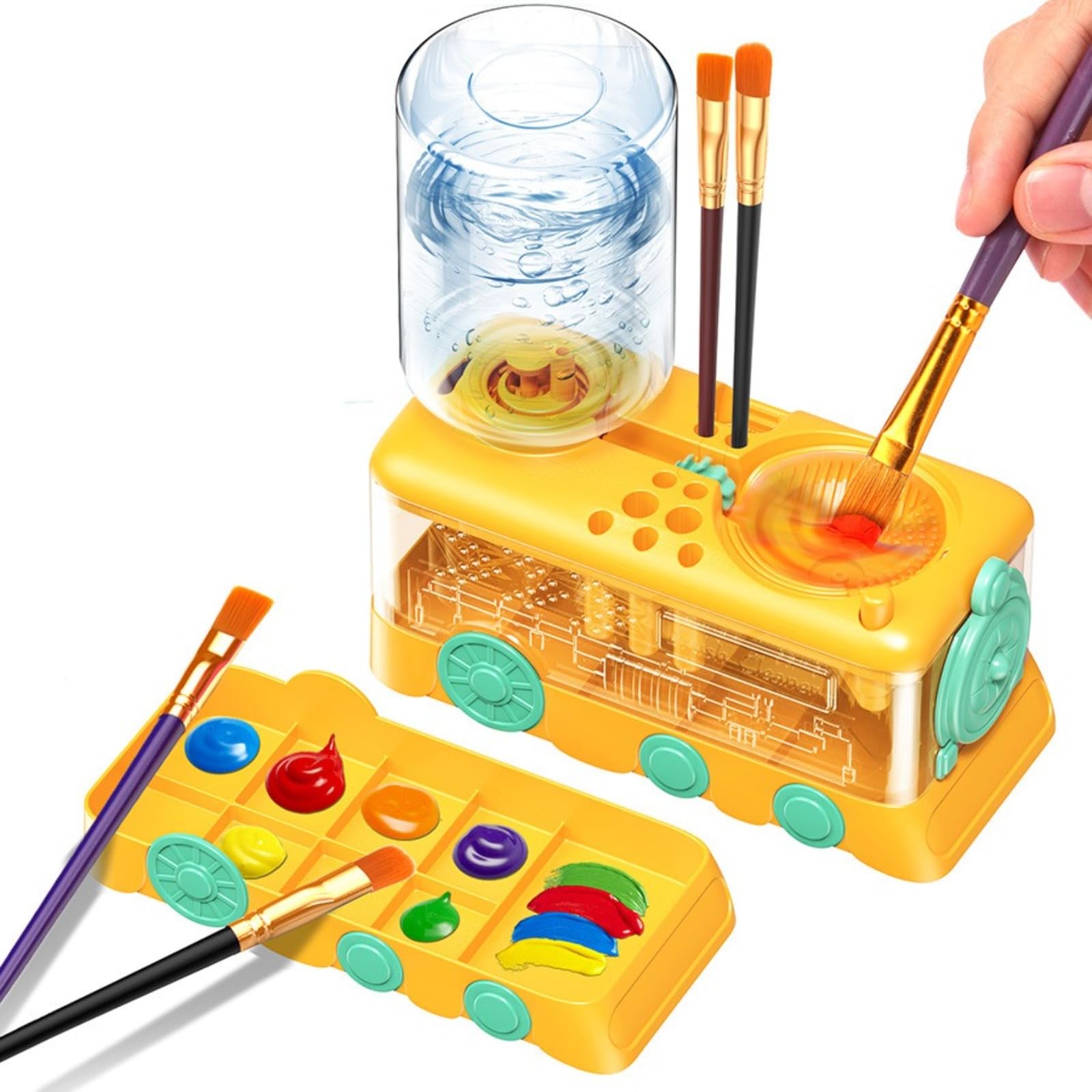 Brush Rinser watercolor brush cleaner with automatic water change and brush holder