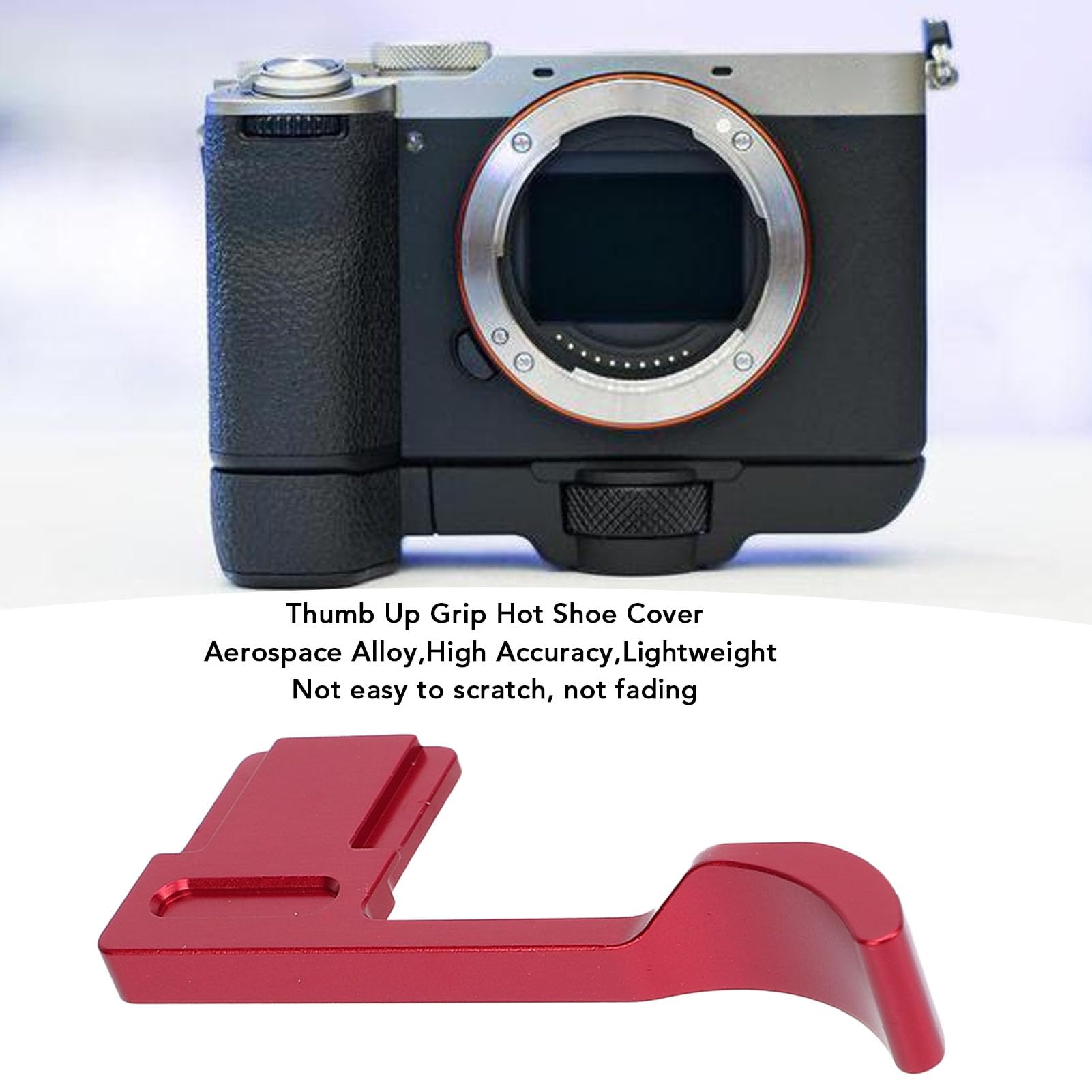 Yunseity Camera Thumb Up Rest Hand Grip, Thumb Up Grip Impact for A7CR (Red)