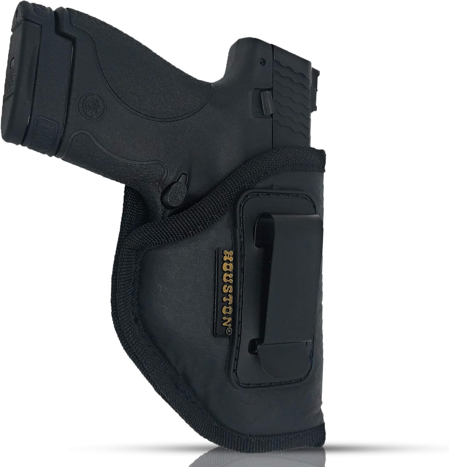 IWB Gun Holster by Houston - ECO Leather Concealment Inside The Waistband with Metal Clip FITS Glock 26/27/33, M&P Shield, XDS, Taurus 709, Taurus Pro C, Walther P22, Beretta Nano, SCCY Sky, LC9