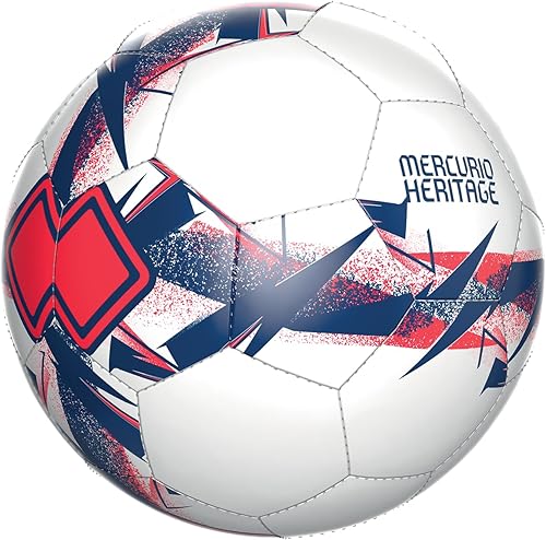 ERREA HA0G0Z00410 - Balón de fútbol para entrenamiento, 28 paneles, cosido a mano (tamaño n. 3) blancoazul marinorojo