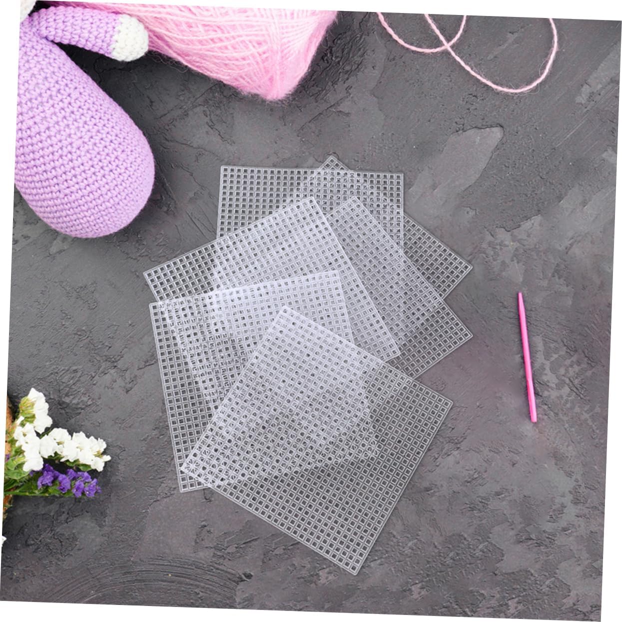 DOITOOL 10Pcs Plastic Mesh Sheets for Needlework Durable Crafting Canvas for Embroidery Crochet Projects Lightweight Easy to Handle for DIY Crafts