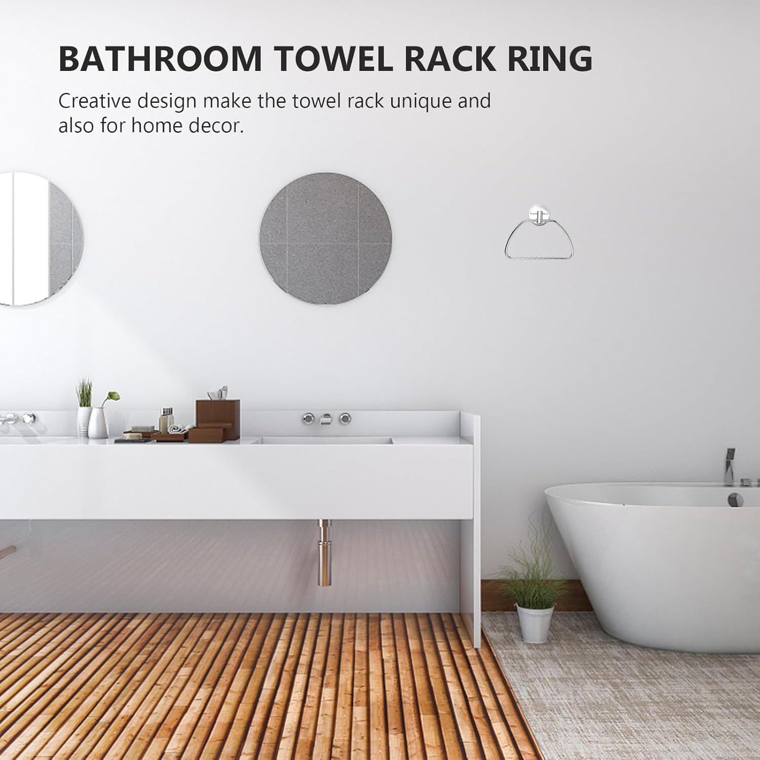 Stainless Steel Towel Ring Bathroom Towel Hook Wall-Mounted for Home and Hotel Bathroom Accessories