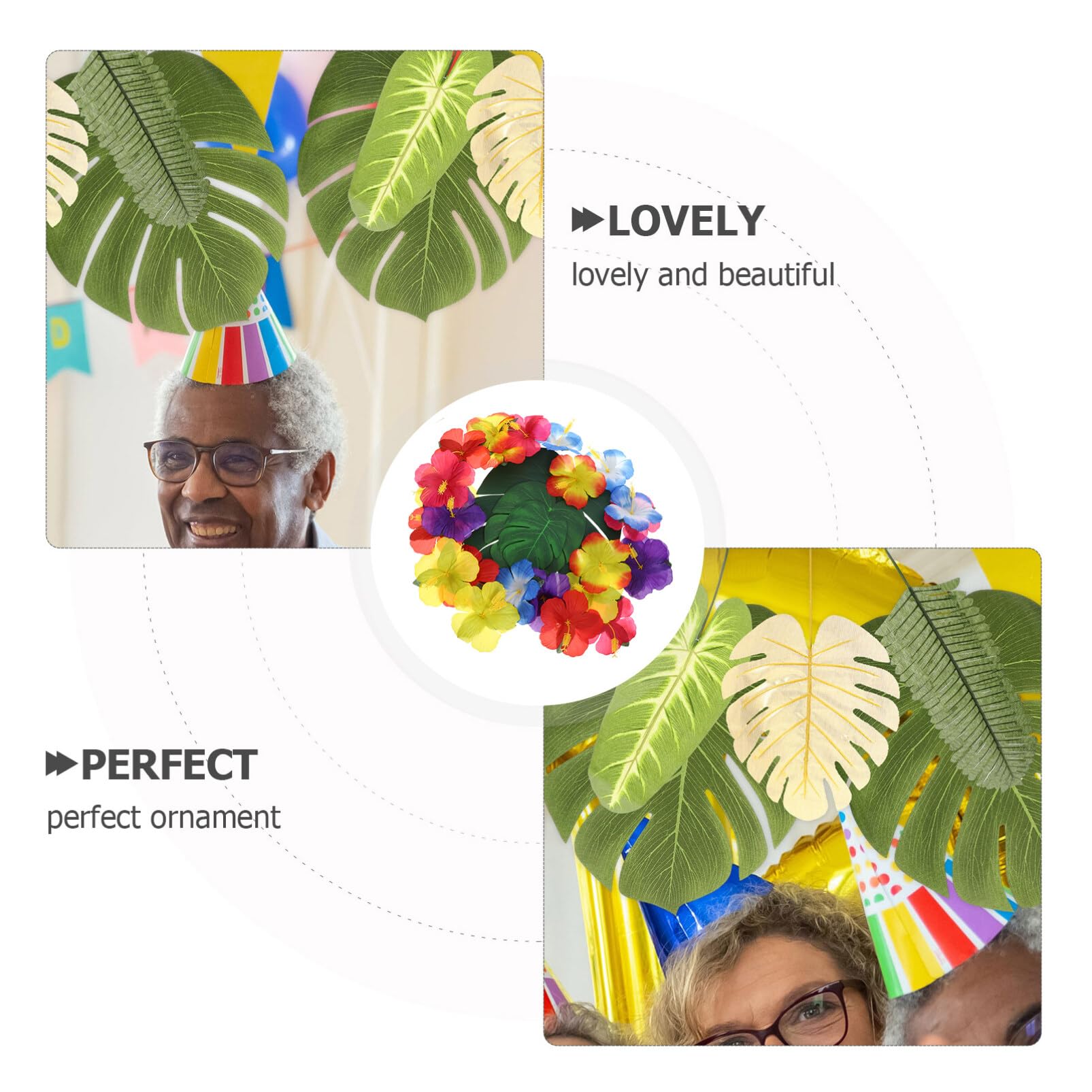 1set Decorativo per Tavolo con Piante Tropicali Artificiali di Foglie e Fiori per Feste e Celebrazioni Hawaiane Decorazioni Vivaci per Eventi e Incontri Familiari