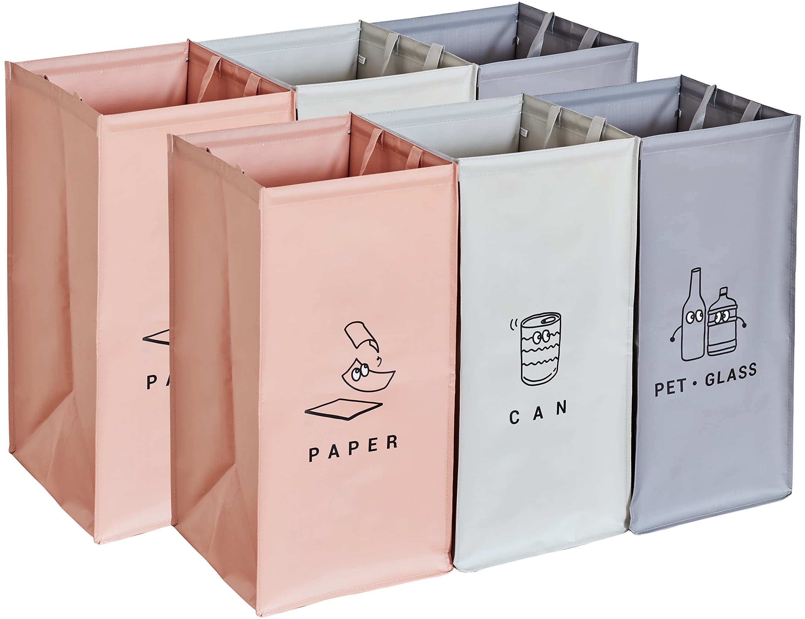 54L Recycle Bins for Kitchen, Indoor Recycling Bins, Recycle Bins for Home, Recyclable Waste Trash Sorting Organizer, Reusable Waterproof Anty-Deformation Design, Pack of 6 Bags