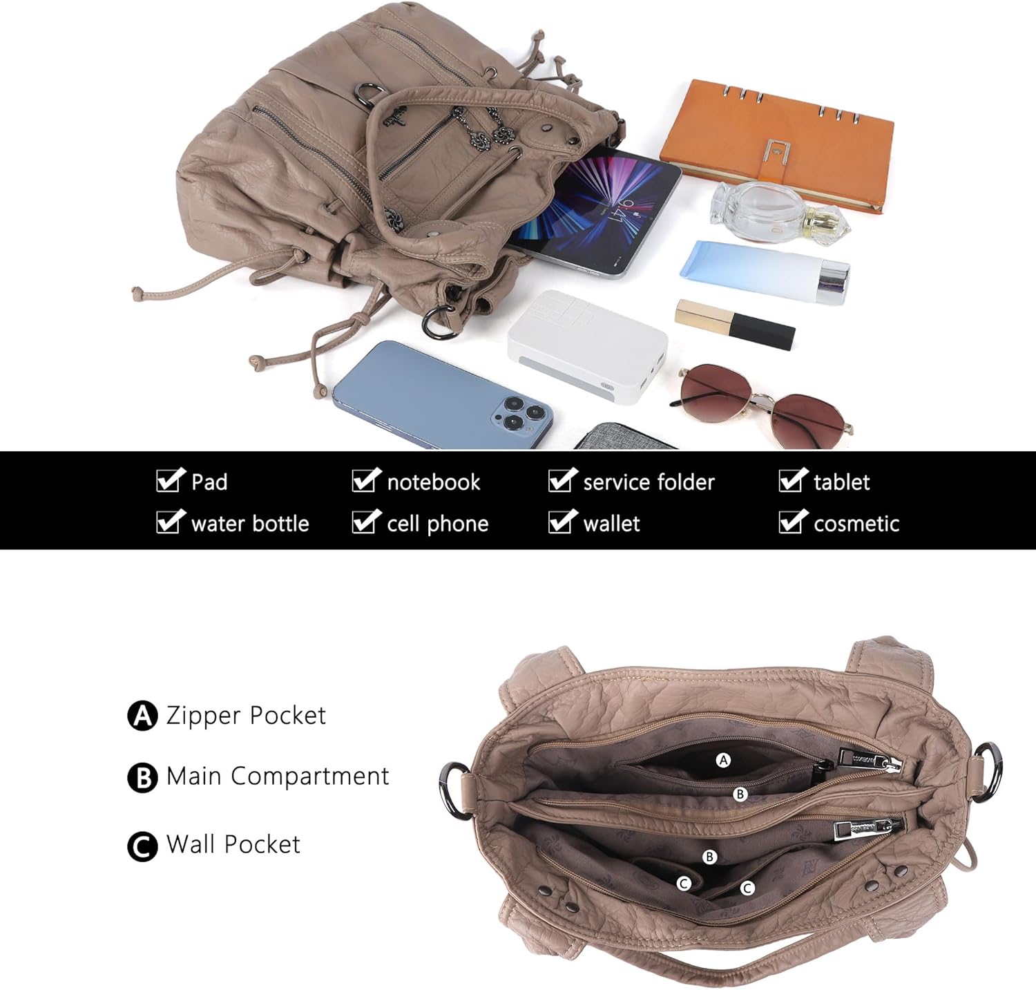 Angel Kiss Hobo Bags for Women Fashion Shoulder Bag Ladies Purses and Handbags Roomy Tote Bags Purse with Crossbody Strap - Image 5