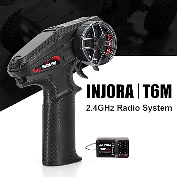 INJORA T6M 2.4GHz Transmitter with 6CH Receiver for 1/24 1/18 RC Crawler