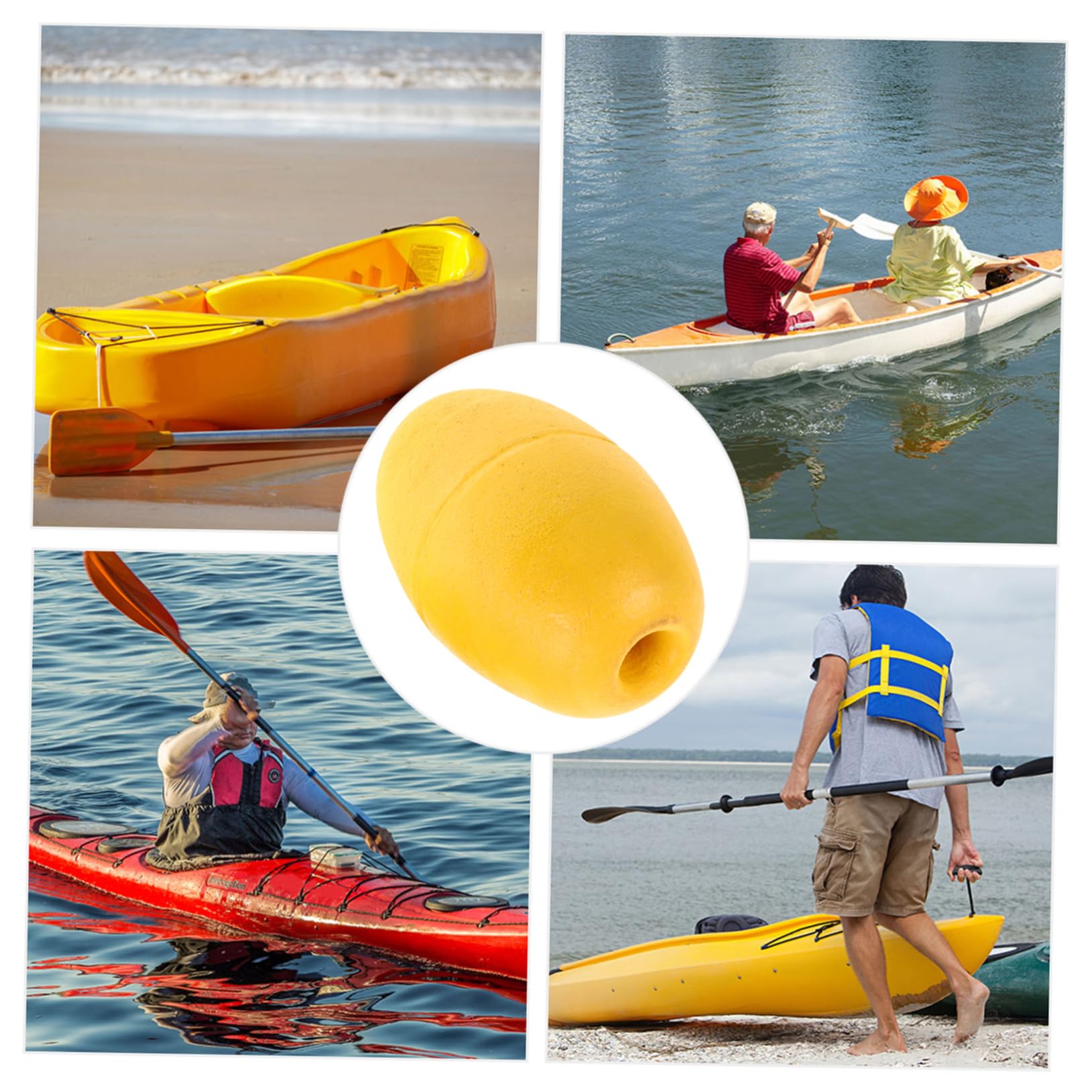 2 Pz Galleggiante del Kayak Pontile Galleggiante La Corda Galleggia La Boa Marina Galleggia Galleggiante da Pesca Elettronico Tirare La Boa Boe per Granchi Ragazzo Yellow PVC