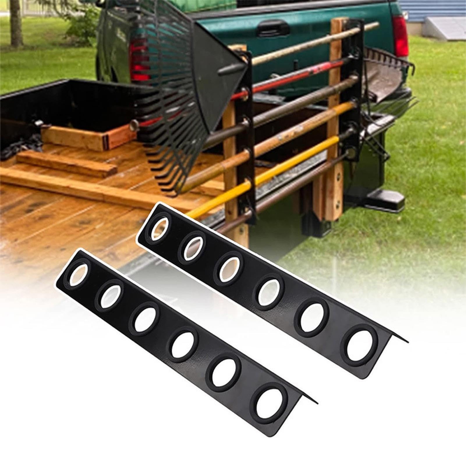 Porte-outils pour remorque, 2 supports de pelles d'aménagement paysager, porte-pelles robuste à 6 outils pour camion paysager, remorque | Outils d'aménagement paysager pour tenir des pelles, des