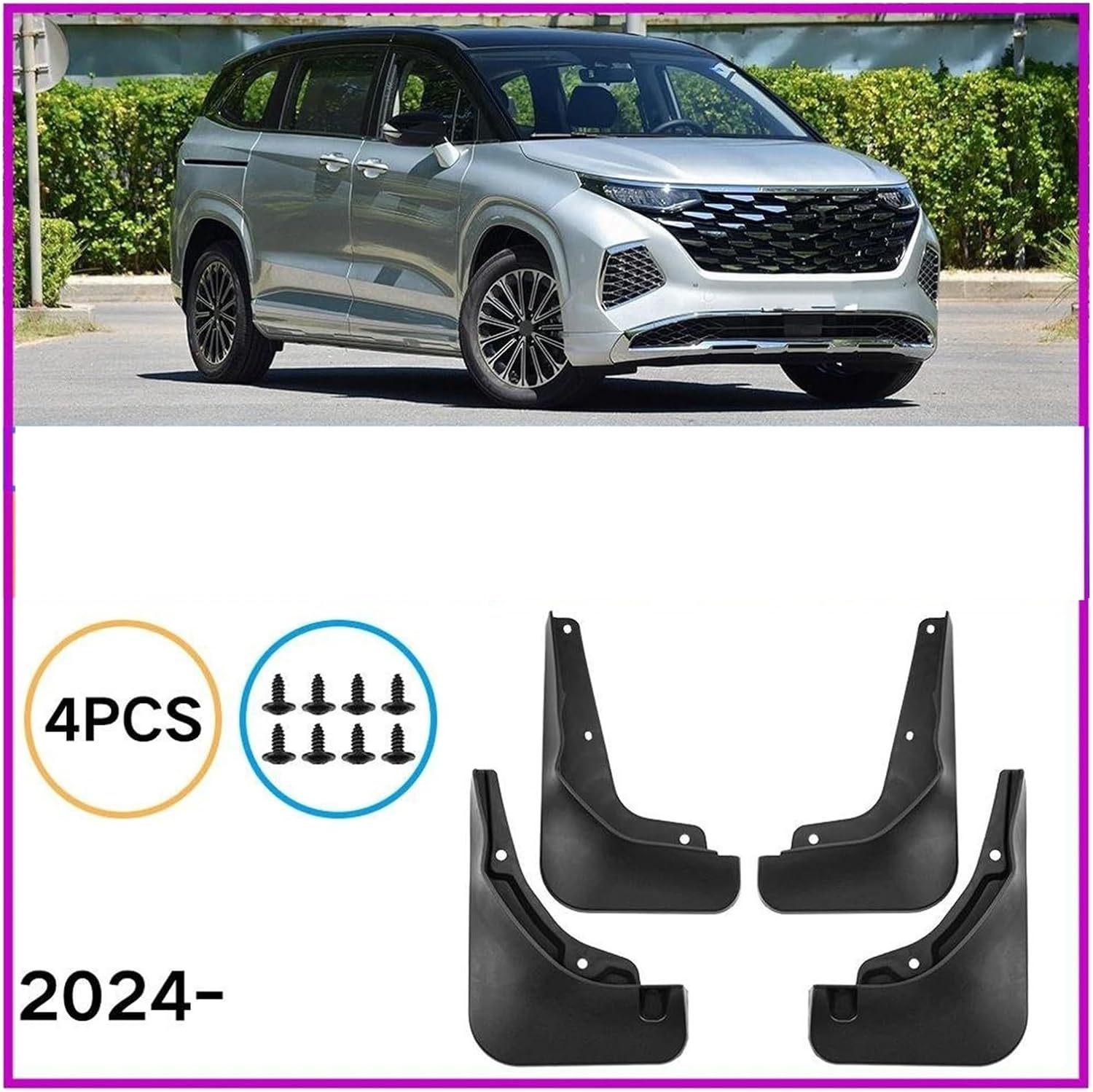 Car Mudguard Mud Flaps for Hyundai for Custo 2024 Front Rear Wheels Black 4pcs Mudflaps Mudguards Splash Cover
