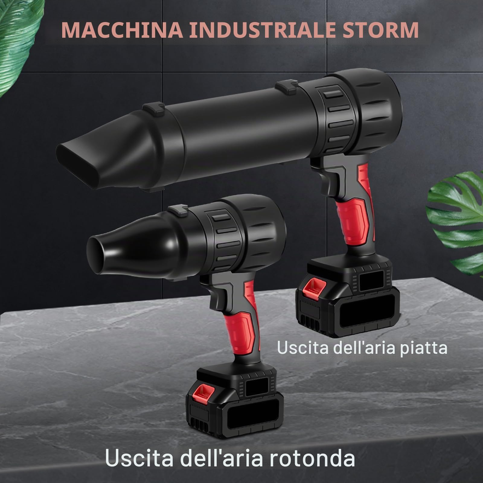 Asciugacapelli Ad Alta Potenza da 35.000 Giri/Min, Senza Fili Ventilatore Turbo Elettrico Super Potente, Soffiatore Portatile per La Rimozione Della Polvere, per La Pulizia Del Giardino (+3 Nozzles)