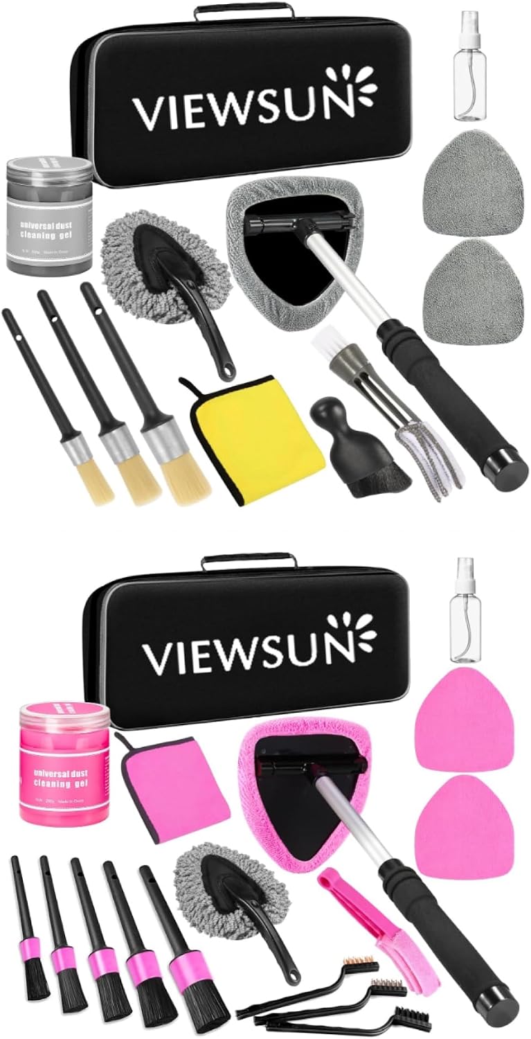 Windshield Cleaner Tool 30 Pcs Car Interior Cleaning Kit, Car Detailing Kit Interior Cleaner, Car Detailing Brushes, Car Cleaning Gel, Inside Cleaning Supplies Accessories for Women Men