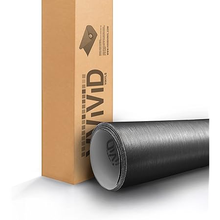 VViViD XPO Gunmetal Grey Brushed Car Wrap Vinyl Roll with Air Release Technology (17.75" x 5ft)
