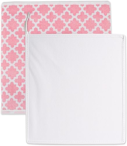Miniatura 5 de DII Contenedor de almacenamiento de poliéster no tejido, sorbete rosa, juego pequeño de 2