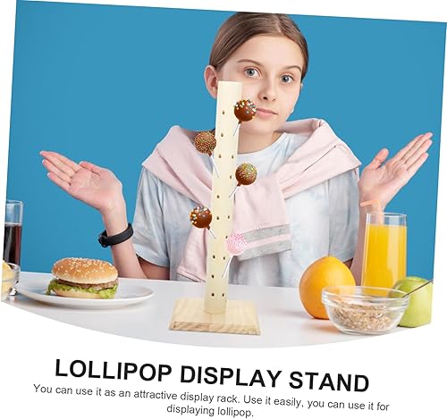 Miniatura 5 de Soporte de exhibición de 48 piruletas para fiesta, soporte de postre de madera, soporte de exhibición de piruletas, soporte de madera para