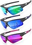 KALIYADI Sports Sunglasses for Men, Polarized Sun Glasses for Men Women Youth Baseball Softball with UV Protection