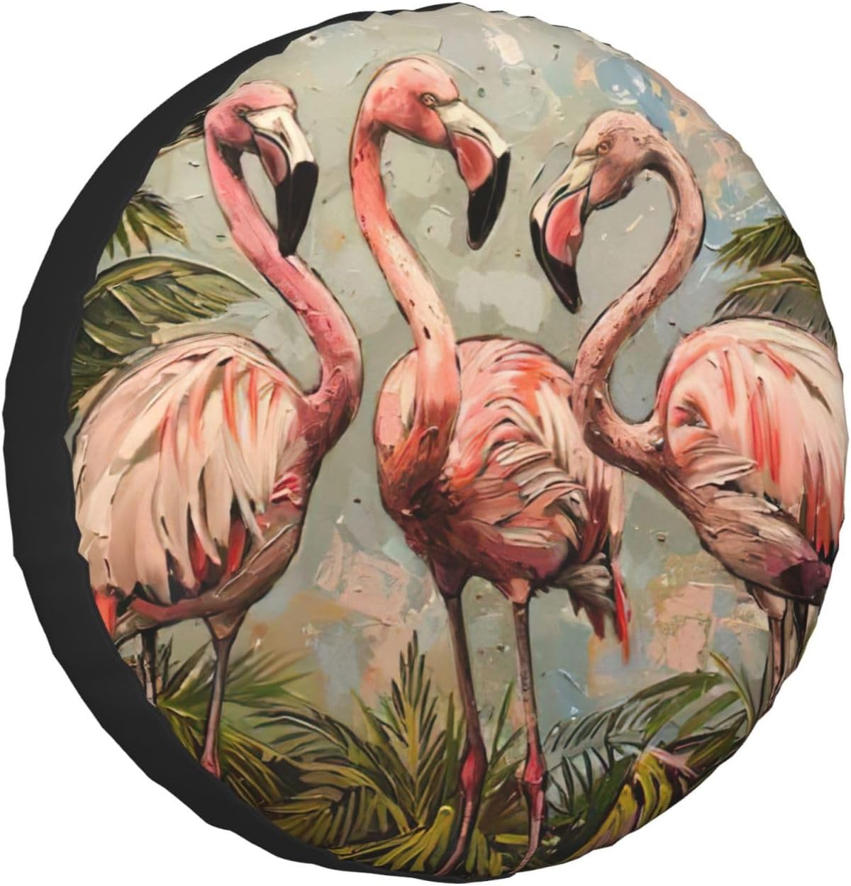 Four Flamingos Print Tire Cover Universal Spare Wheel for Trailer Rv SUV Truck Camper Travel Accessories