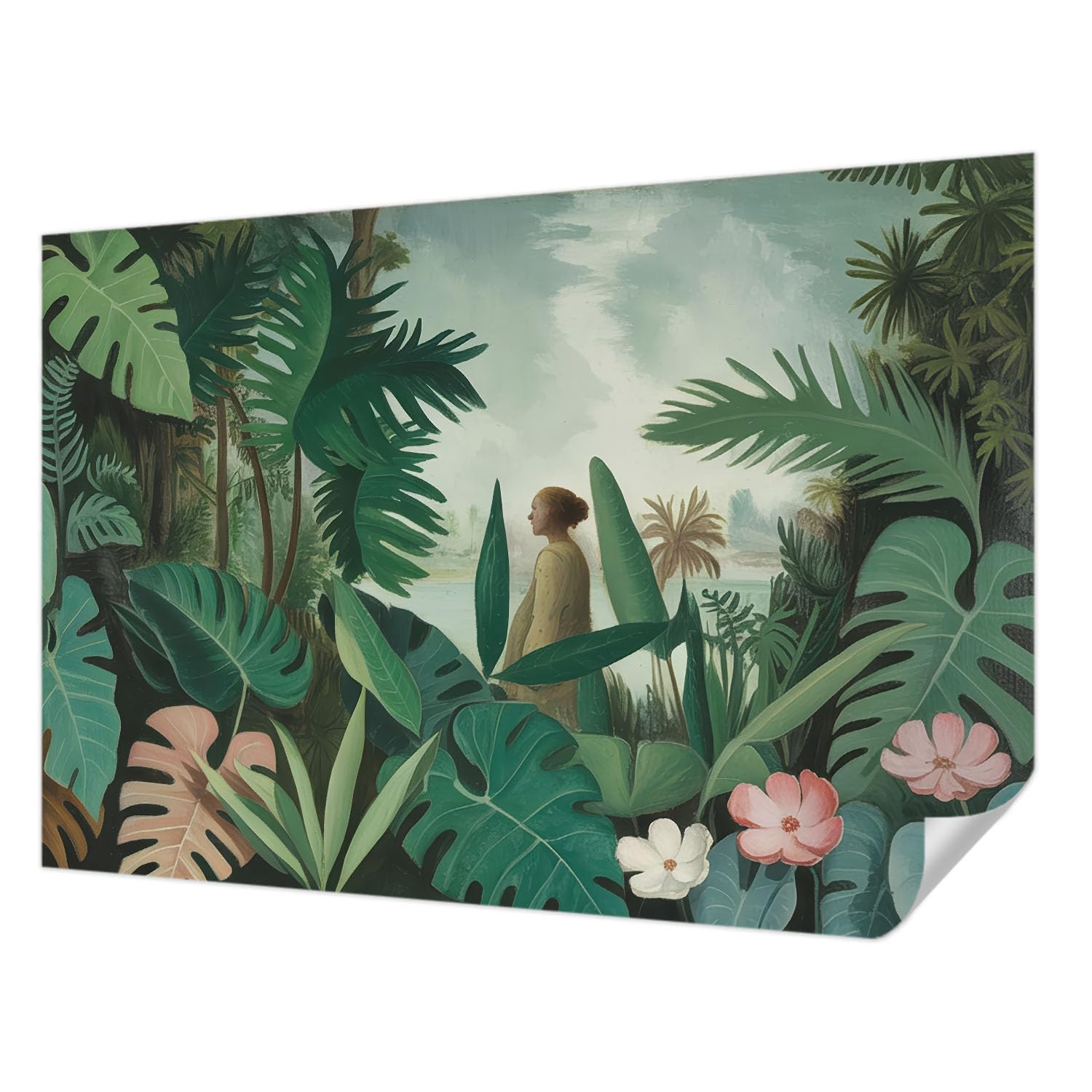 Tapisserie murale haute qualité autocollante jungle Tulup 152cm