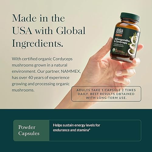 Miniatura 4 de Gaia Herbs Adaptogen Performance Hongos y Hierbas - Suplemento de apoyo energético para ayudar a mantener la resistencia y la resistencia* -