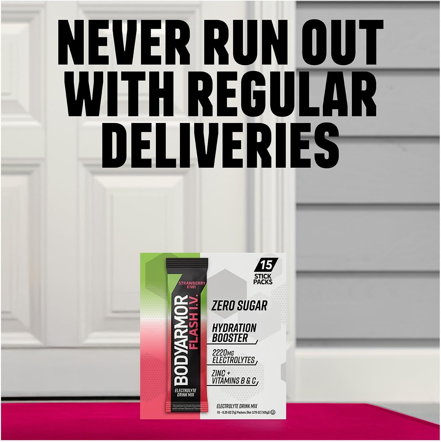 BODYARMOR Flash I.V. Rapid Hydration Electrolyte Stick Tropical Punch 15 Count (Pack of 1)