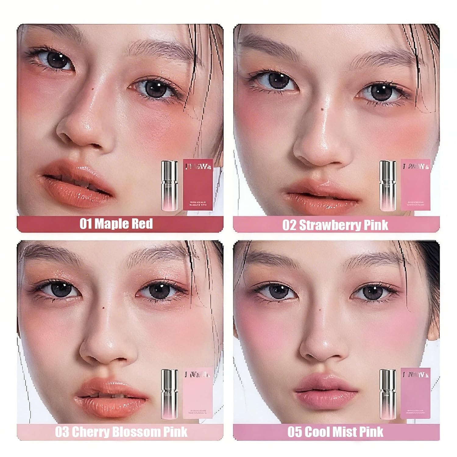 I WAWA Liquid Blush - Liquid-to-Powder Matte Finish, Self-Contained Brush (01)