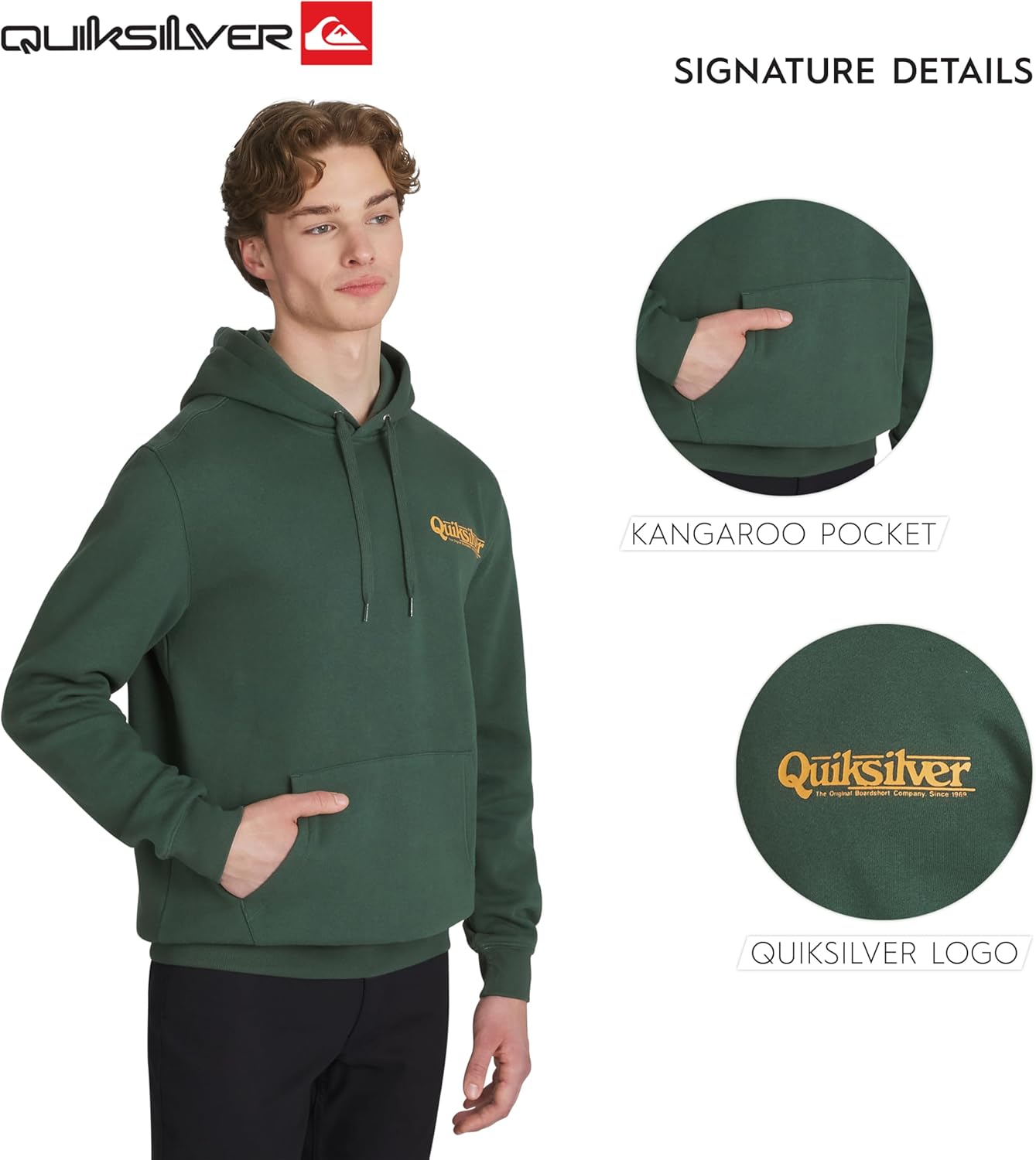 Quiksilver Men's Regular Fit Super Soft Fleece Midweight Pullover Hooded Sweatshirt - Image 6