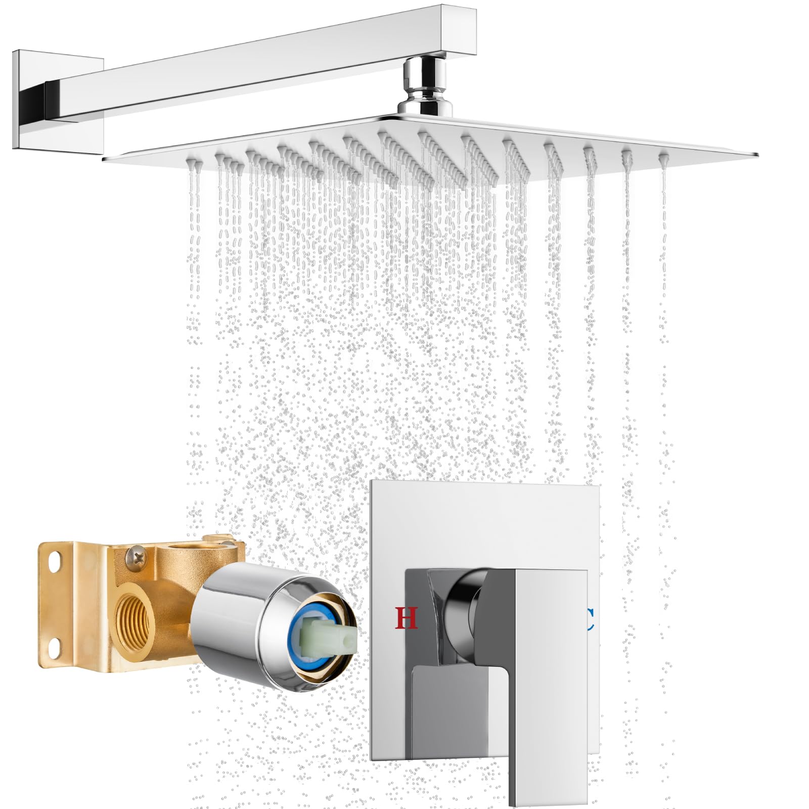 Cinwiny Schwarzes Badezimmer-Duschsystem Mit Regendusche & Handbrause - 3 Funktionen, Modernes Design