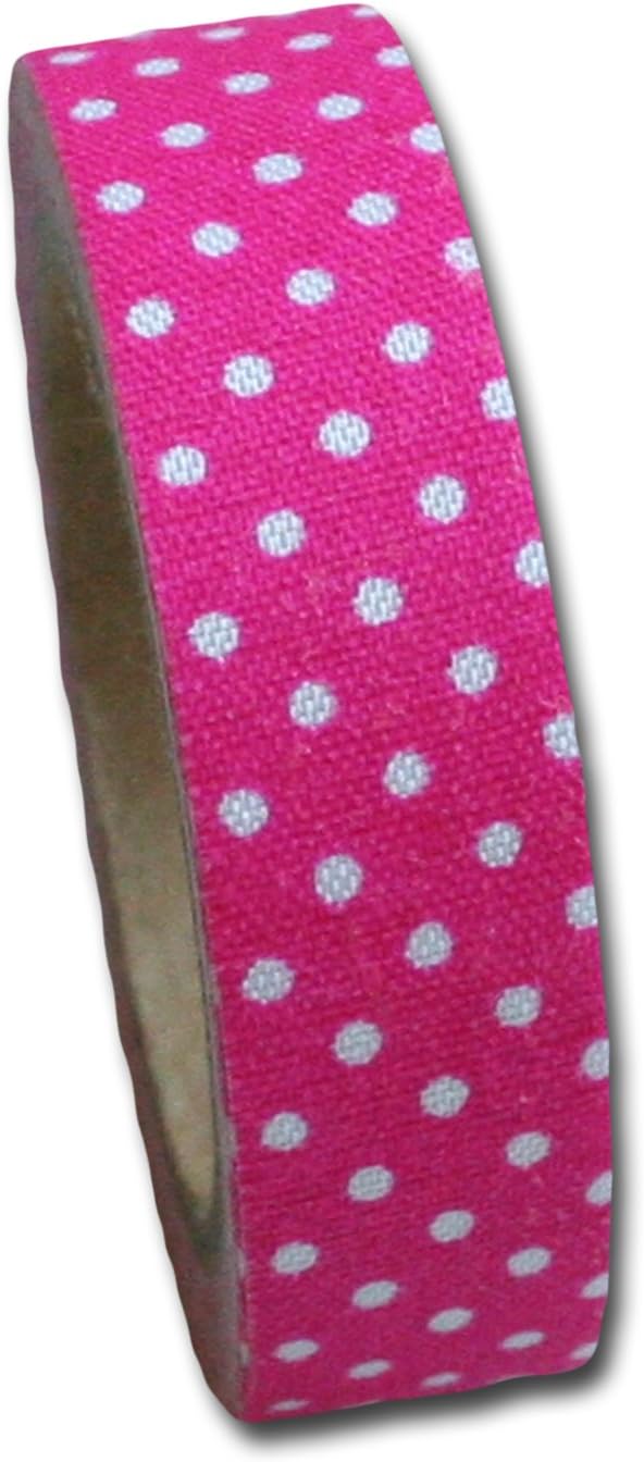 Maya Road FT2513 Candy Dots Fabric Tape for Crafting, Pink Punch