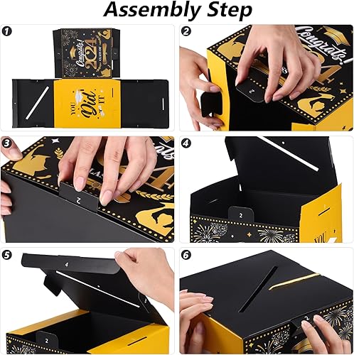 Miniatura 6 de BESTOYARD Caja de tarjetas de graduación 2024 Clase de 2024 Congrats Grad, caja de tarjetas de invitación, suministros para fiesta de graduación 2024