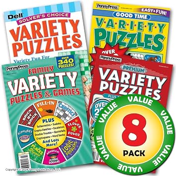 Favorite Variety Puzzles & Games 8 Pack for Adults