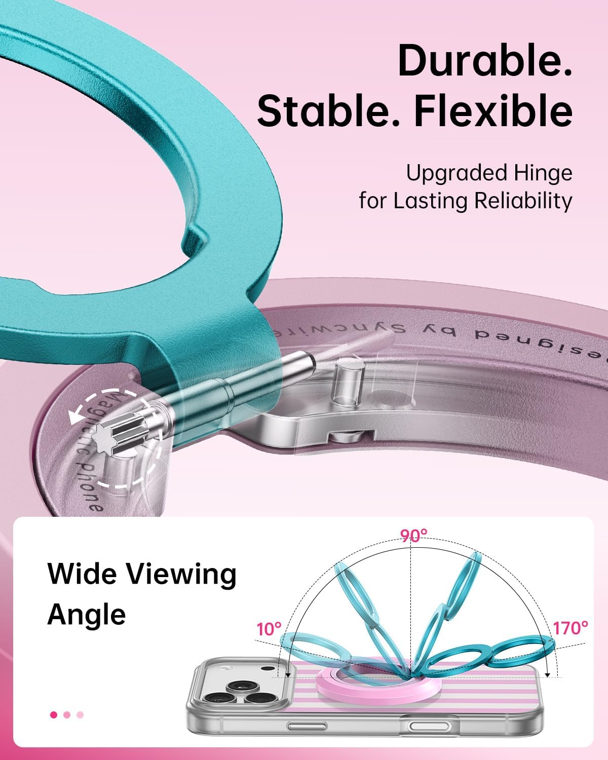 SYNCWIRE for MagSafe Phone Grip, Valentine's Galentine's Day Birthday Gifts for Her Women Mom Girlfriend Best Friends Sister Wife Teen Girl Magnetic Phone Ring Holder Kickstand