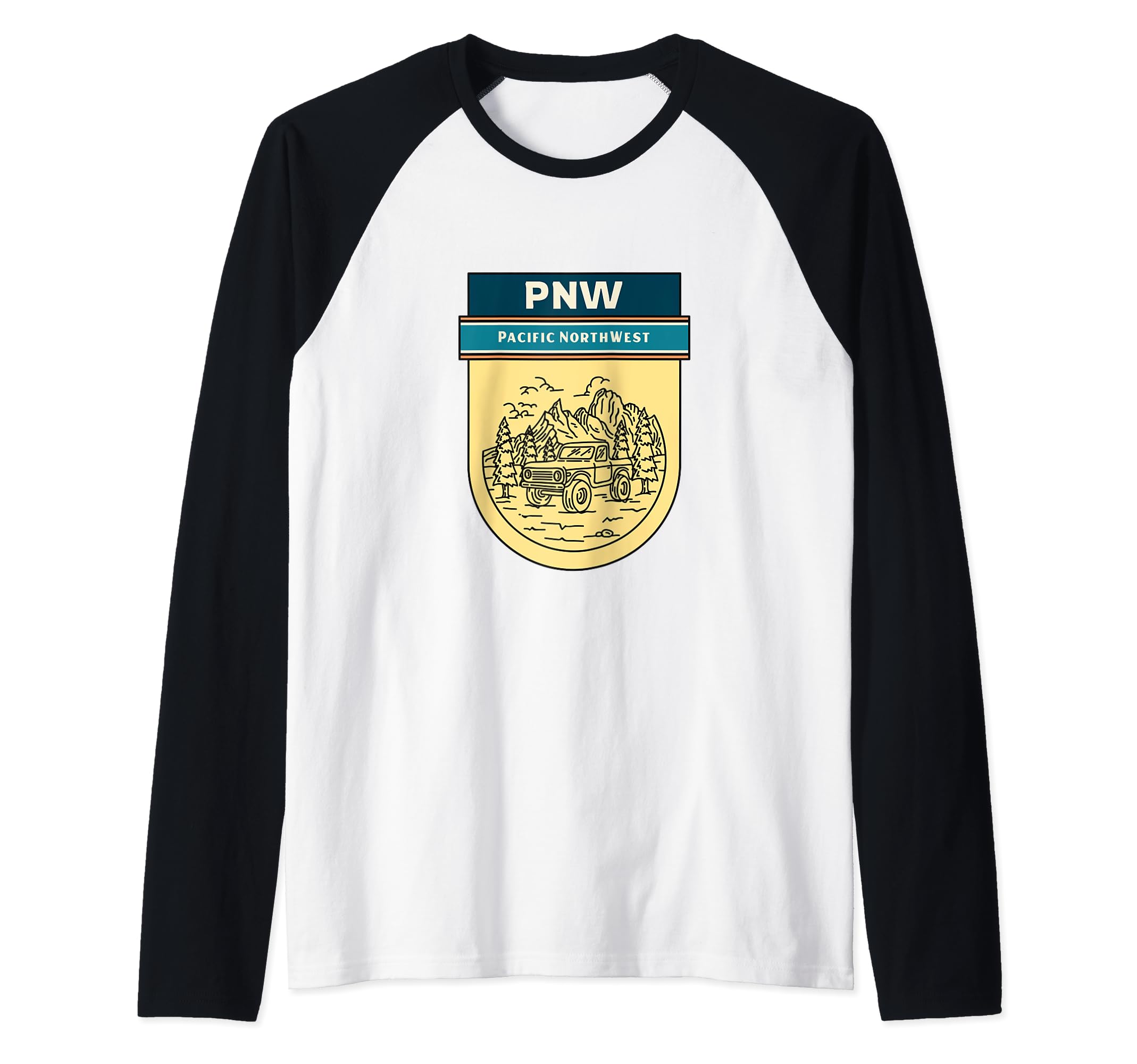 Bison Ridge Outfitters"Pacific North West" PNW Pride USA Fun Regional Gift Ideas Raglan Baseball Tee