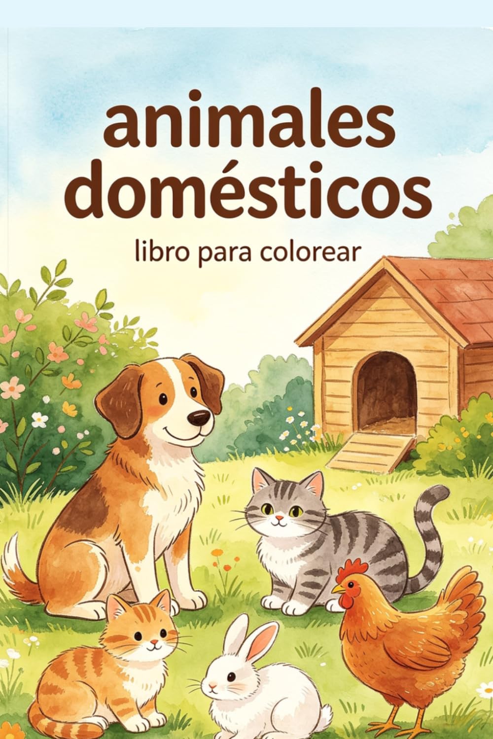 Animales domésticos: Libros para colorear