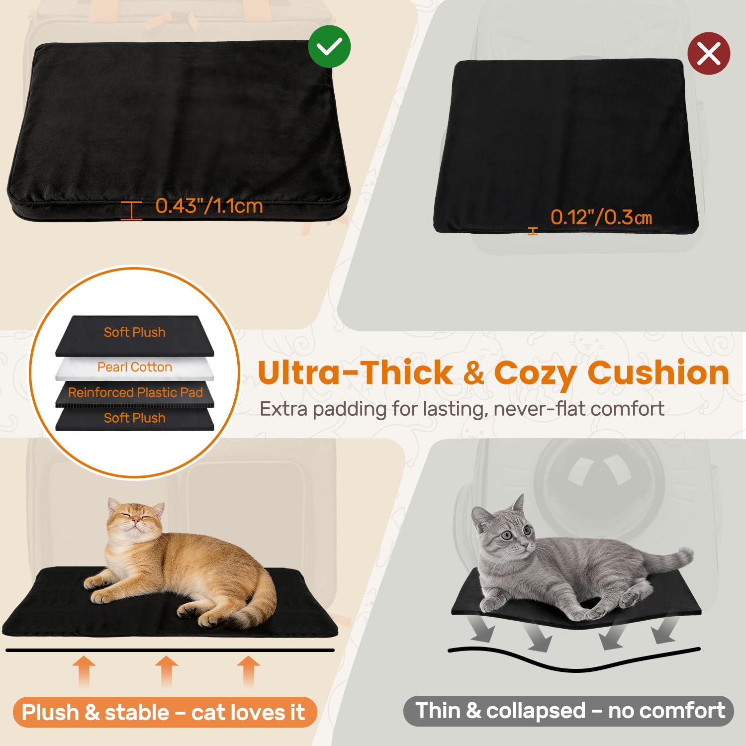 Katzentragetasche & Hundetragetasche bis 10 kg, groß, erweiterbar