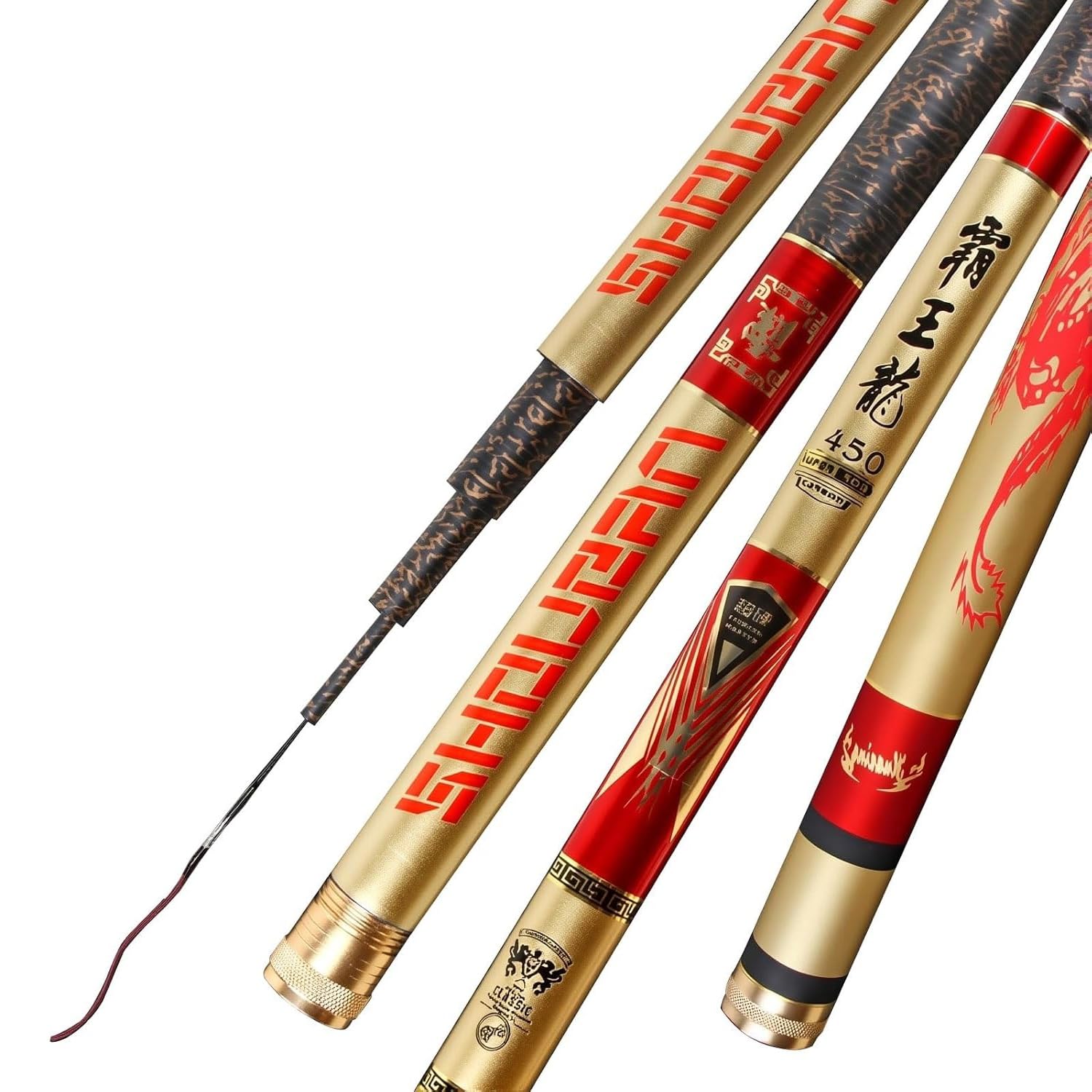 Canna da Pesca telescopica in Carbonio Ultraleggera e Super Rigida – Canna da Carpa, 3,6 m–7,2 m, per Lunghe sessioni di Pesca(7.2 m)