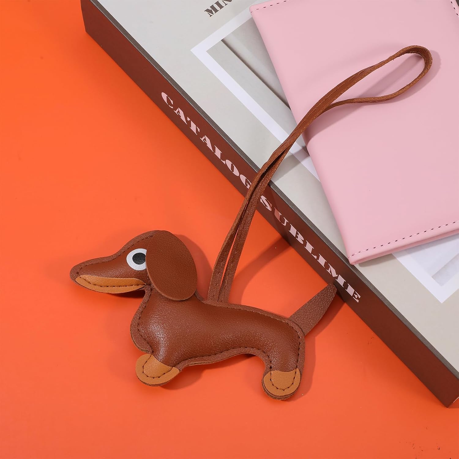 3 Pcs Dachshund Keychain, Leather Dachshund Bag Charm, Dog Shaped Purse Charms for Handbags, Cute Animal Ornament Keyring Key Holder Charm Gifts - Image 8