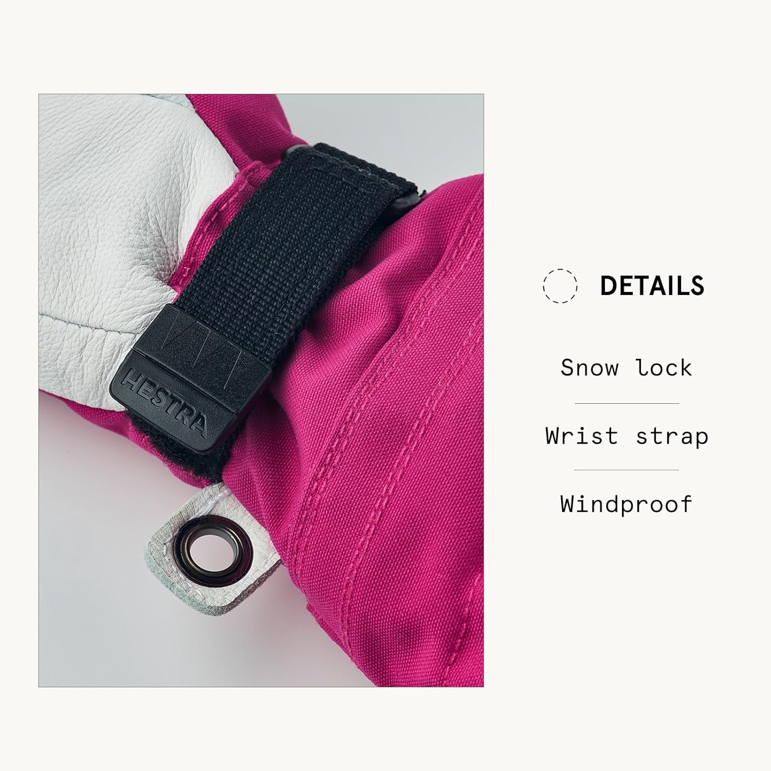 Hestra Army Leather Heli Ski Junior Mitt (Youth 4-13yrs) | Waterproof, Insulated Classic 3-Finger Leather Kids Gloves for Winter, Skiing & Playing in The Snow - Image 4