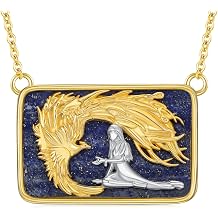 Lapis Lazuli Necklace for Women 925 Sterling Silver Phoenix/Rhino/Whale/Bear/Wolf Pendant Necklace 18k Gold Plated Animal Jewelry Gifts for Women