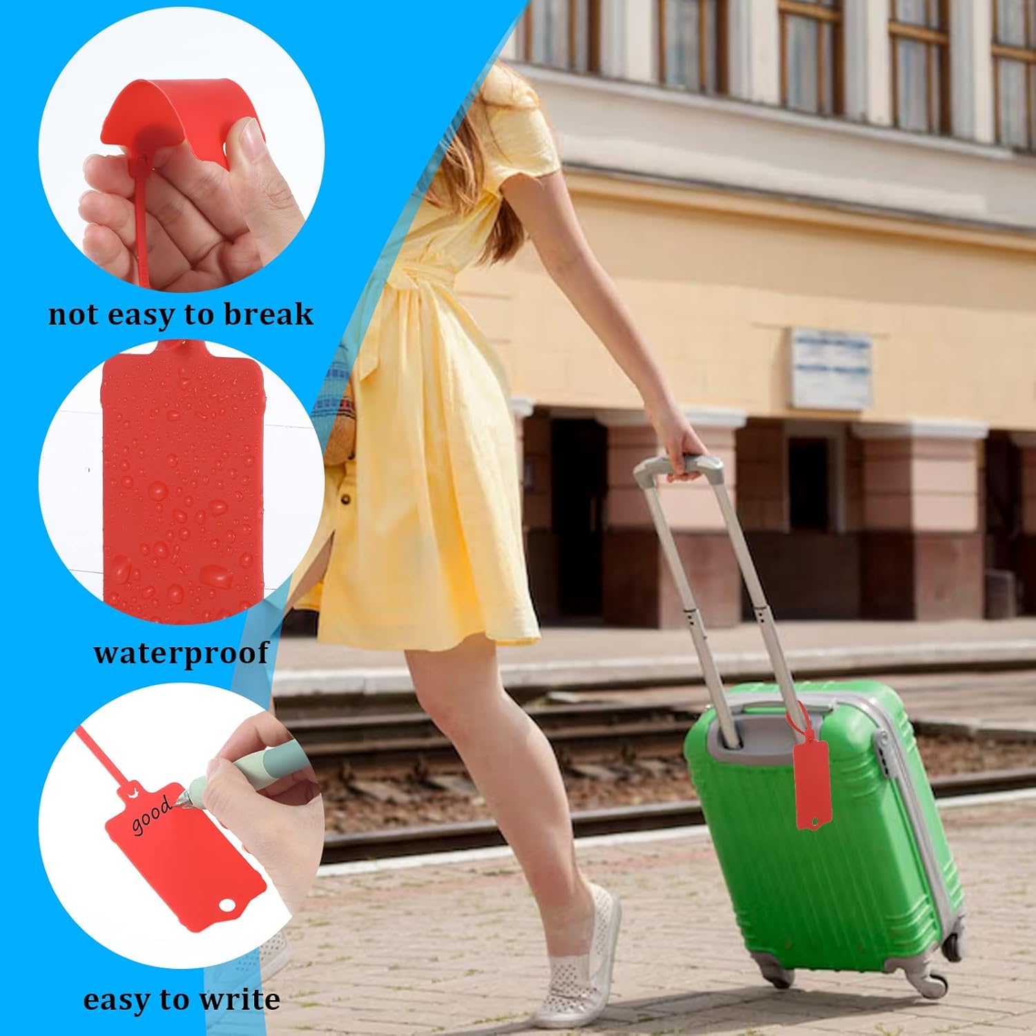 50 PCS Plastic Tags for Labeling, Labels Writable Hanging with Sealing Strap, Shipping Cable Tie Plastic Tags Label for Keys Luggage Logistic Retail Inventory - Image 4