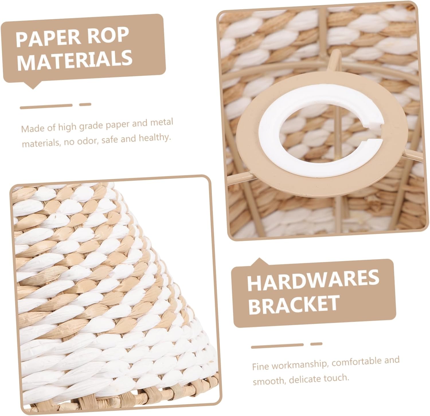 PRETYZOOM Woven Paper Lampshade for Floor and Table Lamps Creative Weaving Design Easy to Install Rustic Home Decor for Bedroom and Living Room