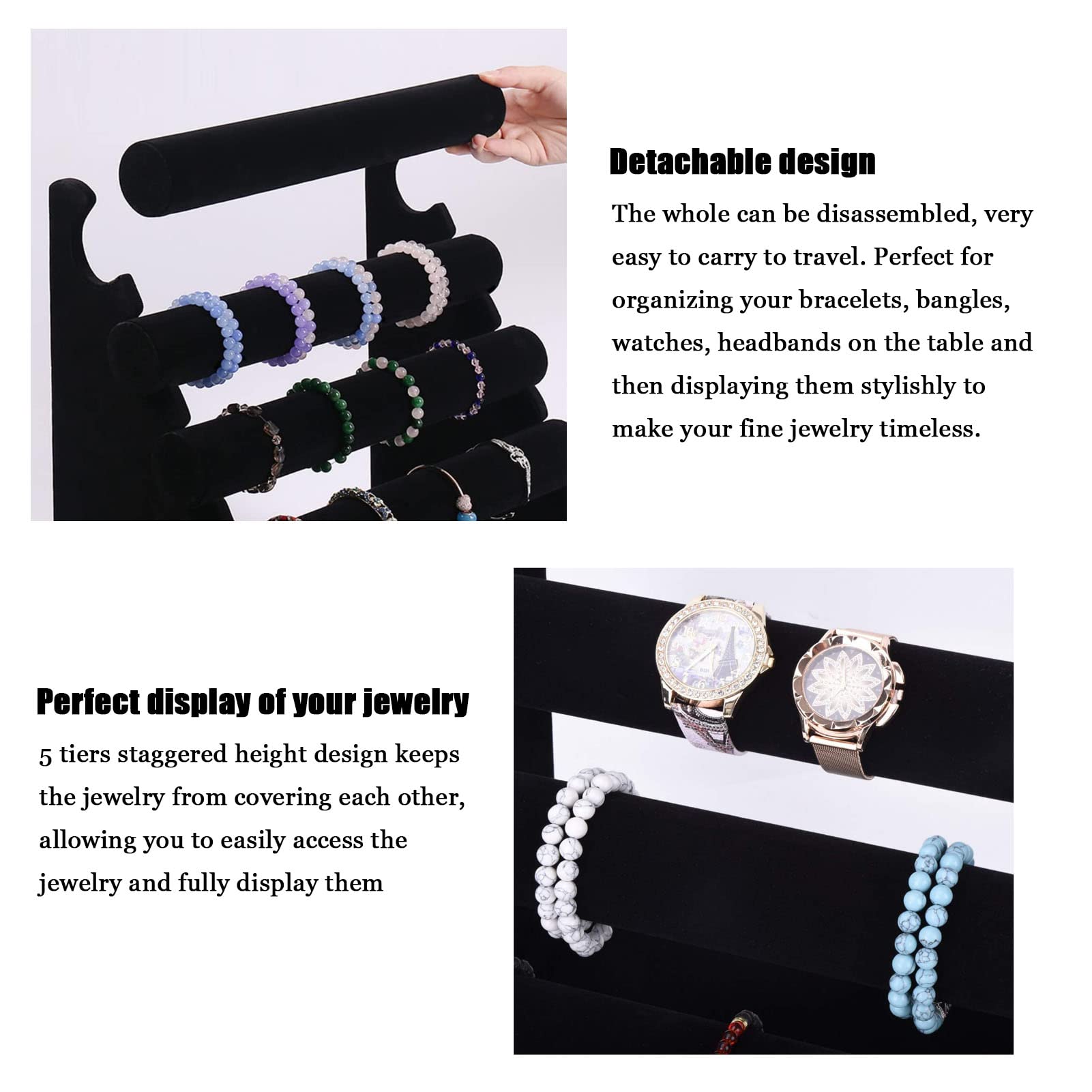 PH PandaHall 2pz Supporto Per Orologio In Acrilico Nero - Foto 7