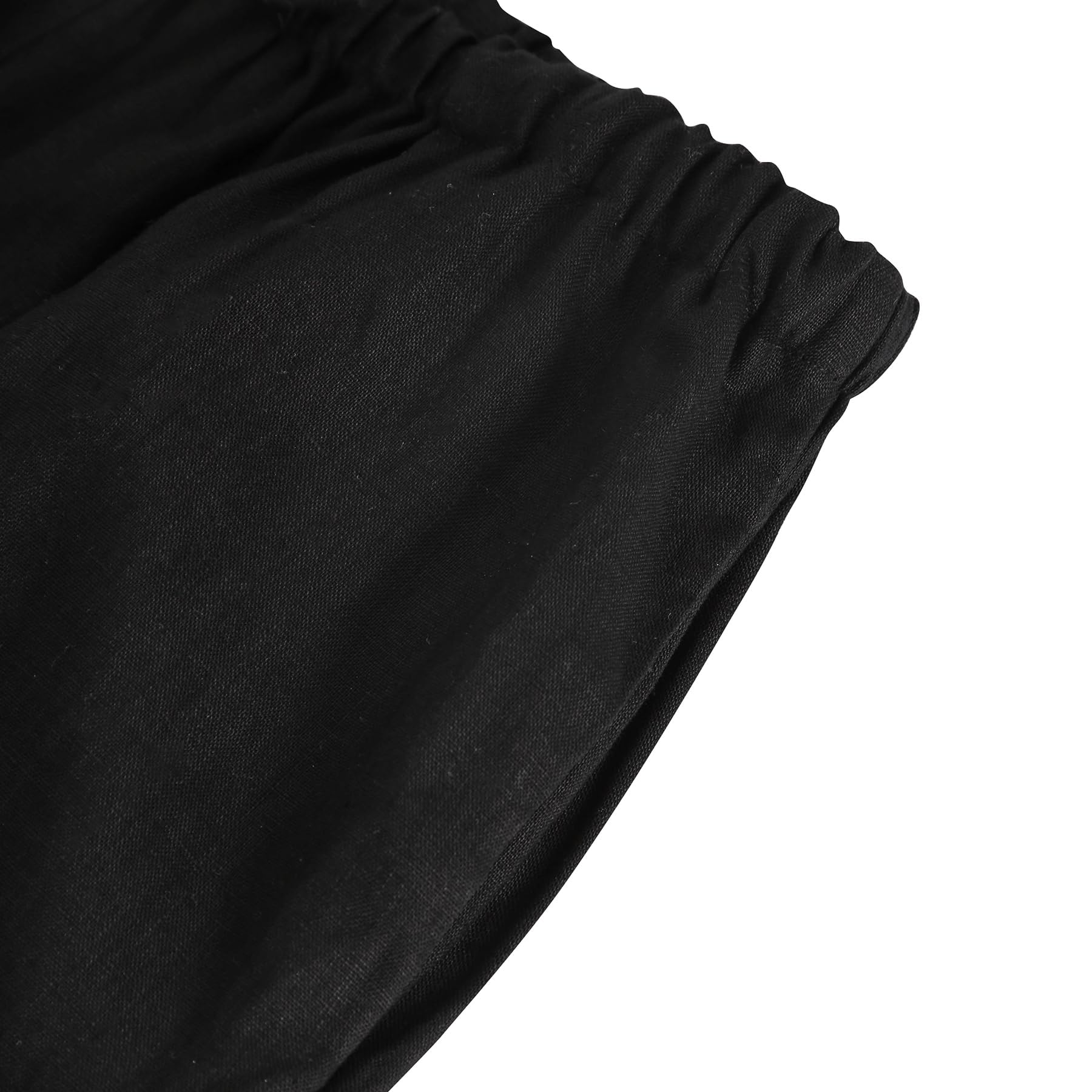 Amazhiyu Pantaloni in lino, da donna, estivi, 100% lino, pantaloni lunghi, da donna, larghi, con tasche