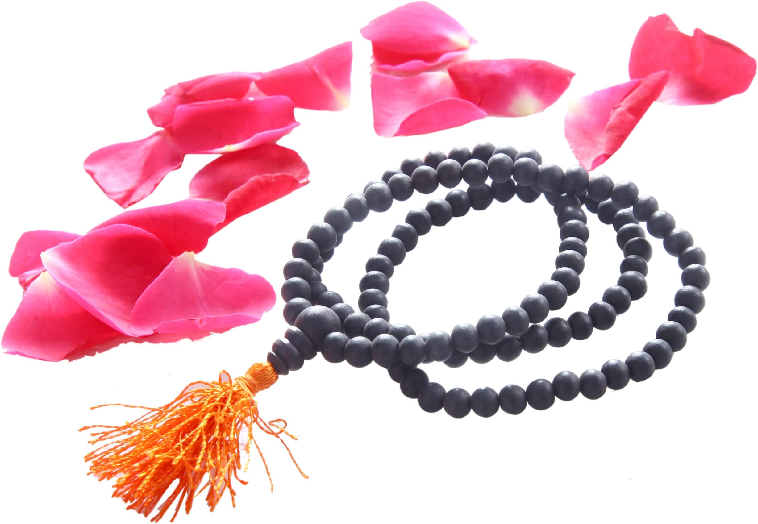 100% Natural Unpolished Karungali Malai Original | Karungali Malai 6mm - Natural Black Ebony Wood