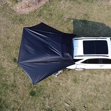 Car Side Tarp, Tarp, Suv Tent, For Cars, Car Side, UV Protection, UPF 50+, Easy Installation, Aluminum Pole Set, Portable Bag Included, For Beach, Camping, Fishing, Picnics Black