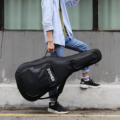 Miniatura 13 de Donner - Bolsa para guitarra eléctrica de 39 pulgadas, esponja acolchada 600D Ripstop impermeable nailon a prueba de polvo suave para guitarra Negro