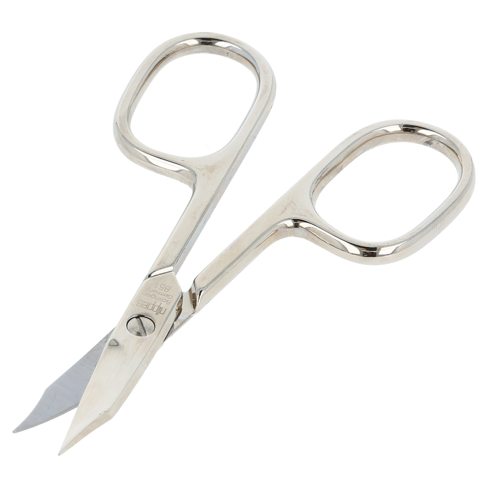 Nail Scissors Nickel Plated (851) | Essential Tool For The Perfect Manicure | Made Of Hardened Nickel-Plated Steel | With A Stalk & Curved Tip
