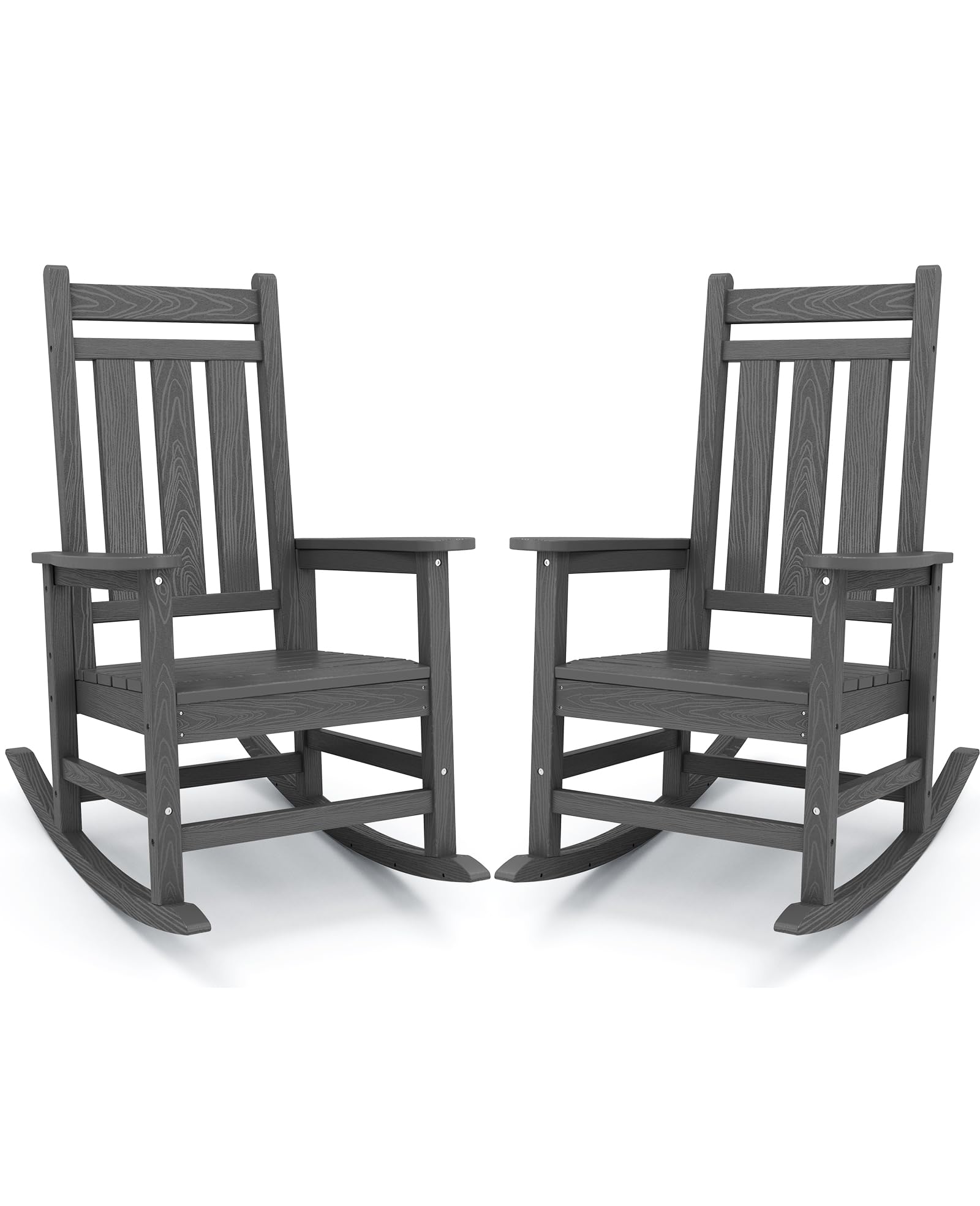 Amazon.com: KINGYES Outdoor Patio Rocking Chair Set of 2, Gray : Patio ...