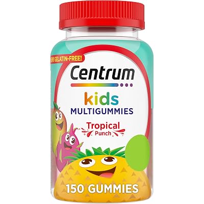 Centrum Kids Multivitamin Gummies, Tropical Punch Flavor Made With Natural Flavors, Stocking Stuffer, 150 Count, 150 Day Supply