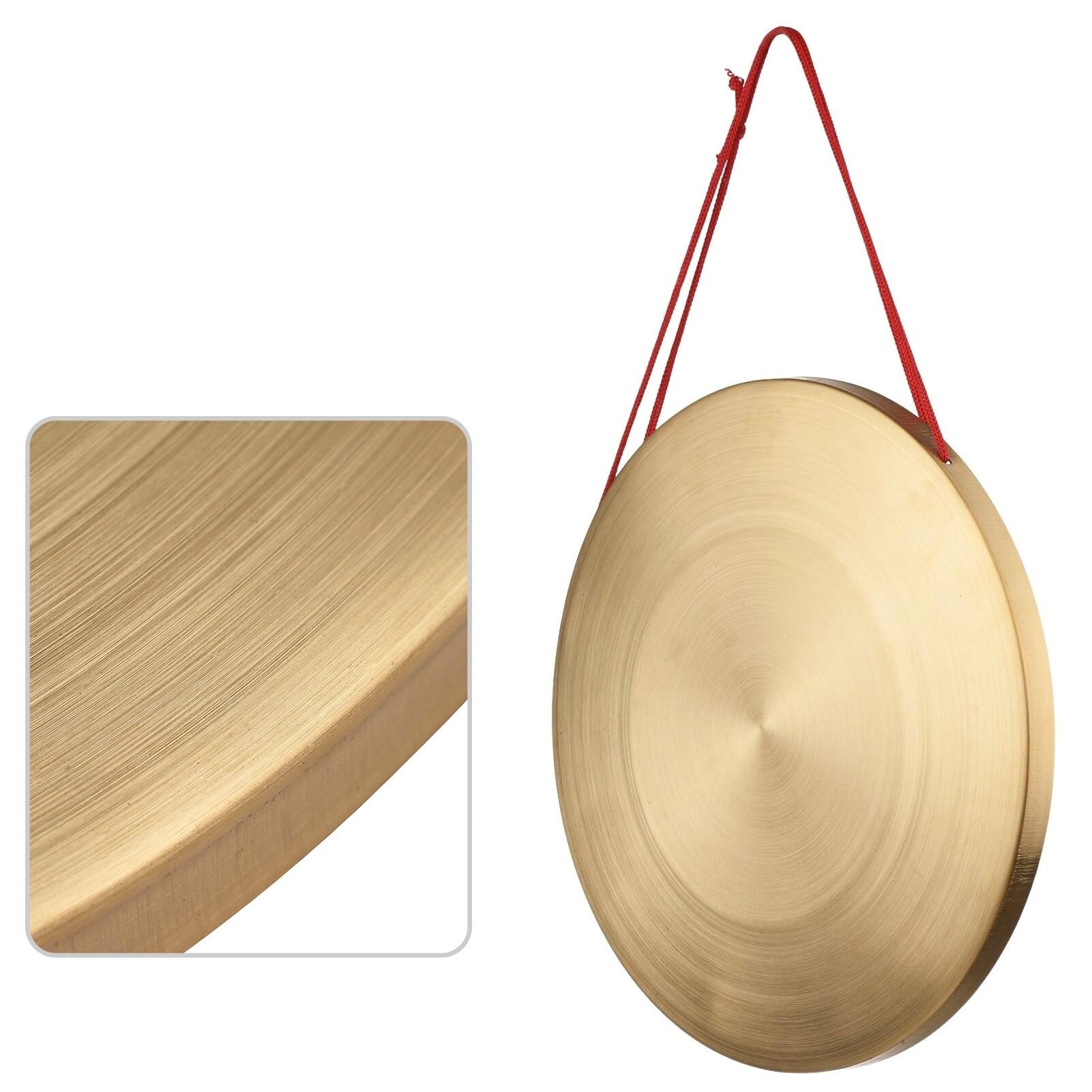 Gongs y platillos portátiles, Platillo Gong De Mano Latón 15/22/30cm Con Martillo(30CM)