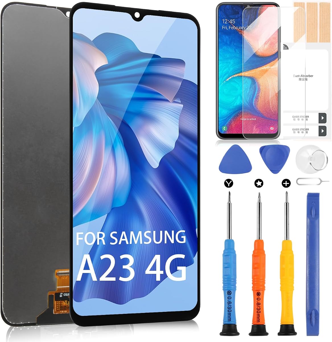 Reemplazo de pantalla para Samsung Galaxy A23 4G pantalla LCD A235 digitalizador SM-A235F, SM-A235M, SM-A235N conjunto táctil de pantalla con herramientas de reparación (no para A23 5G)